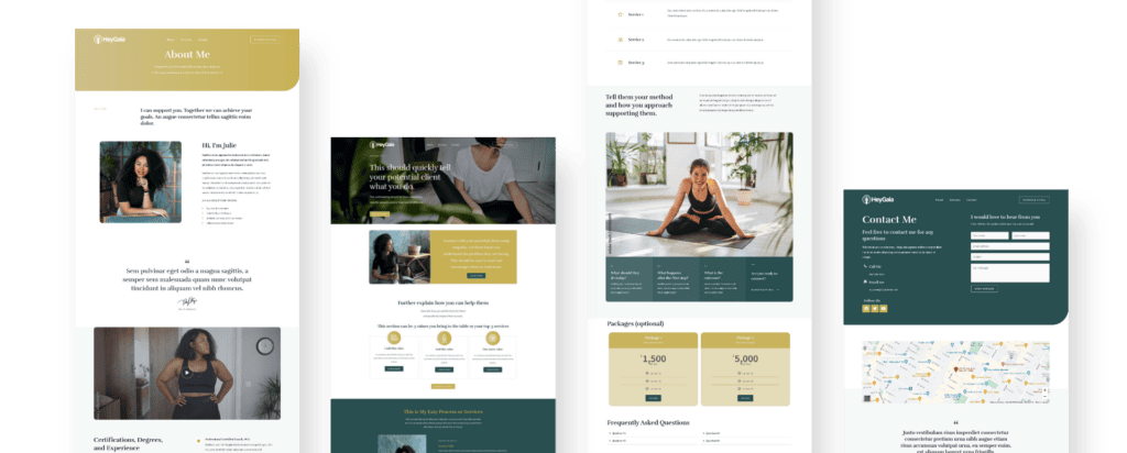flat images of different web pages