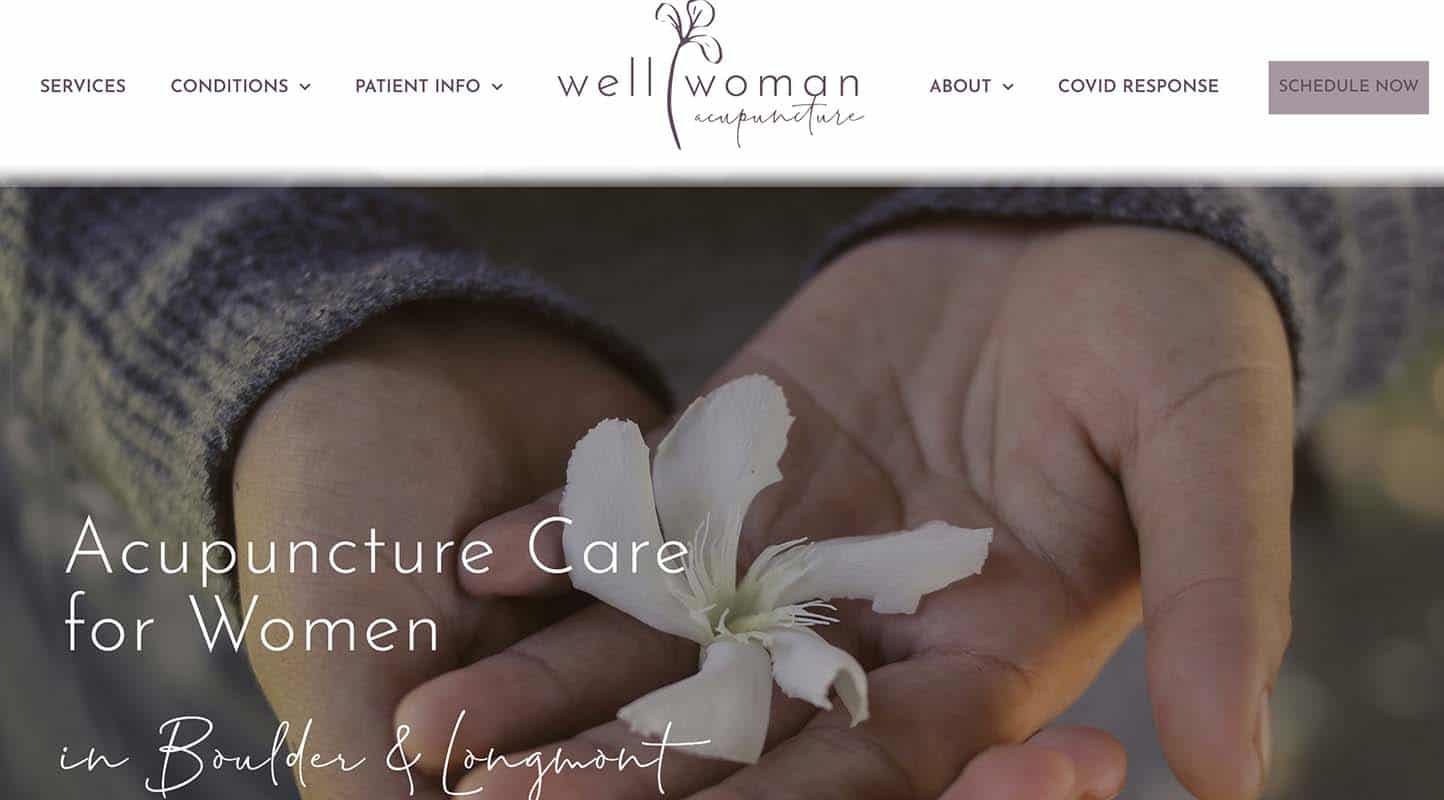 Screenshot of Well Woman Acupuncture Home Page